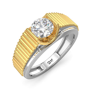 Majestic Beacon Diamond Solitaire Band for Men-White Gold