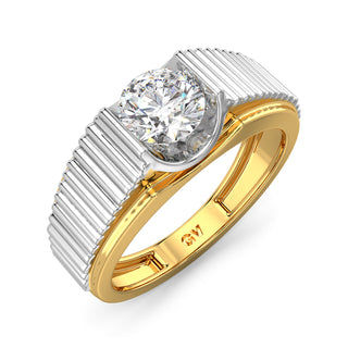 Majestic Beacon Diamond Solitaire Band for Men-Yellow Gold