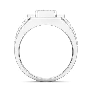 Beam Diamond Ring for Men-White Gold
