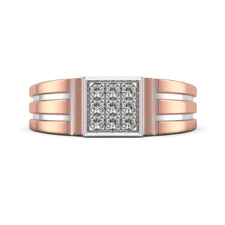 Signature Diamond Ring for Men-Rose Gold
