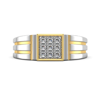Signature Diamond Ring for Men-White Gold