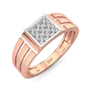 Signature Diamond Ring for Men-Rose Gold