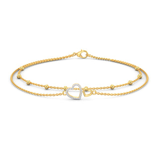 Heartfelt Sparkle Bracelet-Yellow Gold
