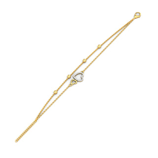 Heartfelt Sparkle Bracelet-Yellow Gold