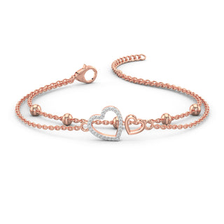 Heartfelt Sparkle Bracelet-Rose Gold