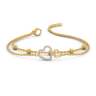 Heartfelt Sparkle Bracelet-Yellow Gold