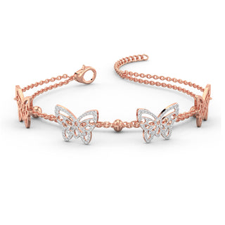 Luminous Wings Diamond Bracelet-Rose Gold