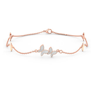 Graceful Flutter Diamond Bracelet-Rose Gold