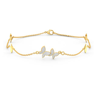 Graceful Flutter Diamond Bracelet-Yellow Gold