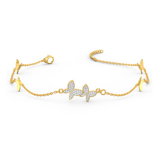 Graceful Flutter Diamond Bracelet-Yellow Gold