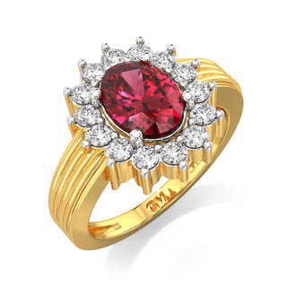 Crimson Cascade Gemstone Ring
