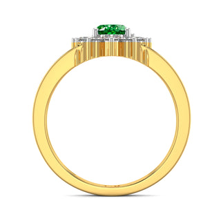 Oval Halo Green Gemstone Ring
