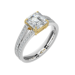 Radiant Cut LGD Solitaire Ring-White Gold
