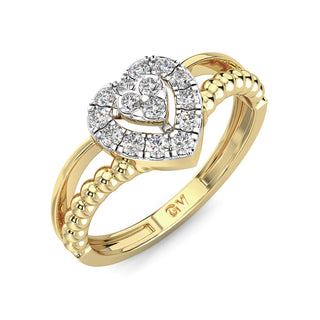 Endearing Heart Diamond Ring-Yellow Gold