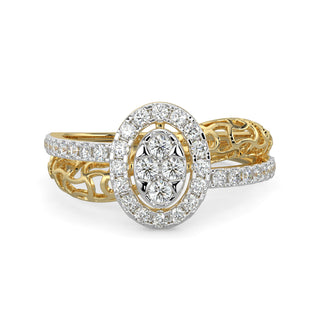 Elegant Oval Ring-Yellow Gold