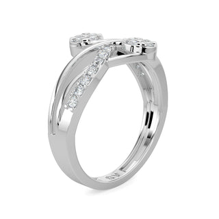 Double Knot Diamond Ring-White Gold