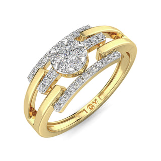 Halo Link Ring-Yellow Gold