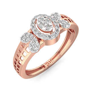 Luminous Mesh Diamond Ring-Rose Gold
