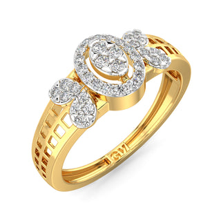 Luminous Mesh Diamond Ring-Yellow Gold