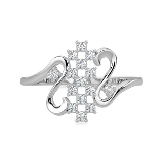 Mesh Diamond Ring-White Gold
