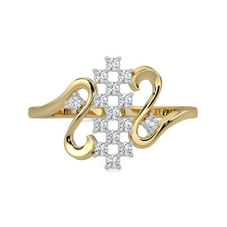 Mesh Diamond Ring-Yellow Gold