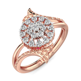 Circular Symphony Diamond Ring-Rose Gold