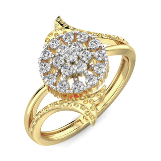 Circular Symphony Diamond Ring-Yellow Gold
