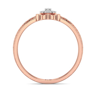 Orchid Charm Mesh Diamond Ring-Rose Gold