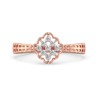 Petite Mesh Diamond Ring-Rose Gold