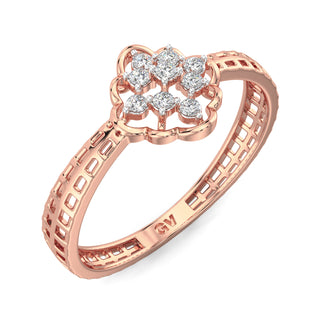 Petite Mesh Diamond Ring-Rose Gold
