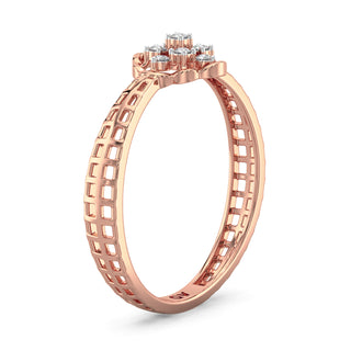Petite Mesh Diamond Ring-Rose Gold