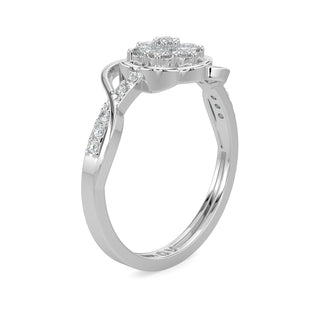 Regal Flower Ring-White Gold