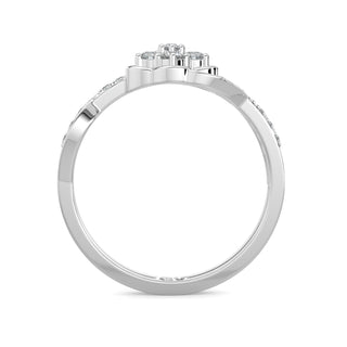Regal Flower Ring-White Gold