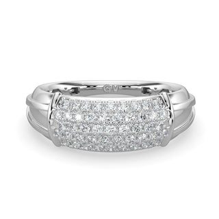 Five Row Diamond Ring-White Gold