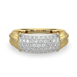 Five Row Diamond Ring-Yellow Gold