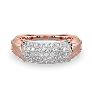 Five Row Diamond Ring-Rose Gold