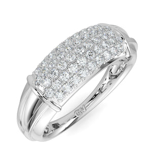 Five Row Diamond Ring-White Gold
