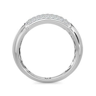 Five Row Diamond Ring-White Gold