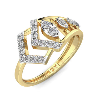 Sunbeam Diamond Band-Yellow Gold