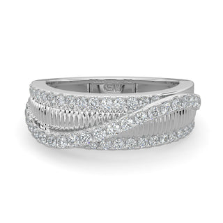Wave Diamond Band-White Gold