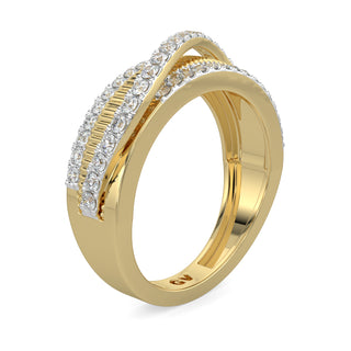 Wave Diamond Band-Yellow Gold