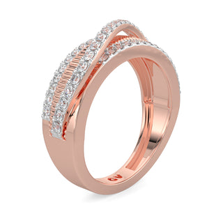 Wave Diamond Band-Rose Gold