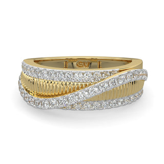 Wave Diamond Band-Yellow Gold