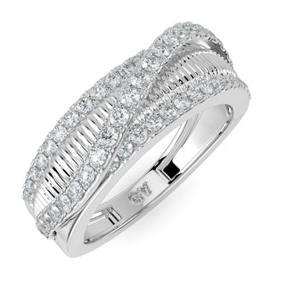 Wave Diamond Band-White Gold