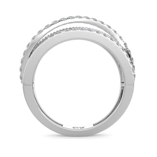 Wave Diamond Band-White Gold