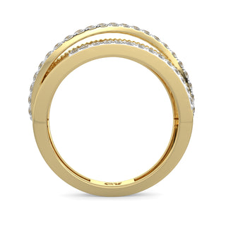 Wave Diamond Band-Yellow Gold