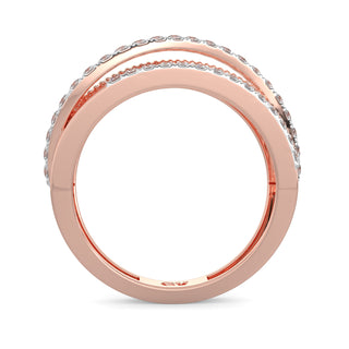 Wave Diamond Band-Rose Gold