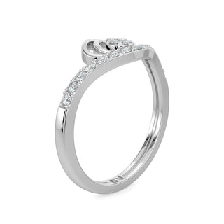 Flame Diamond Ring-White Gold