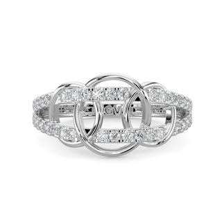 Three Oval Ring-White Gold