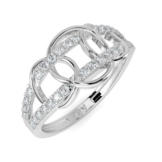 Three Oval Ring-White Gold